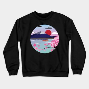 Mount Fuji sakura Crewneck Sweatshirt